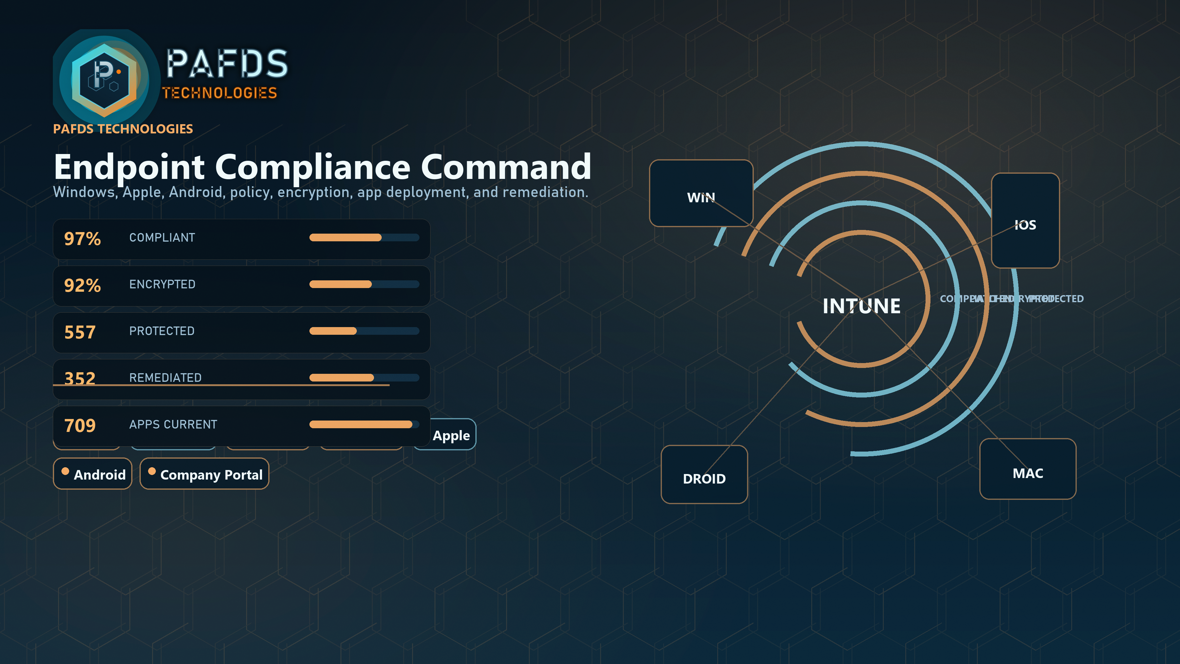 Endpoint compliance and managed laptop visual